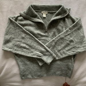 Grey quarter zip sweater